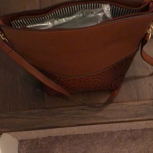 Brown/black leopard print bottom solid brown top